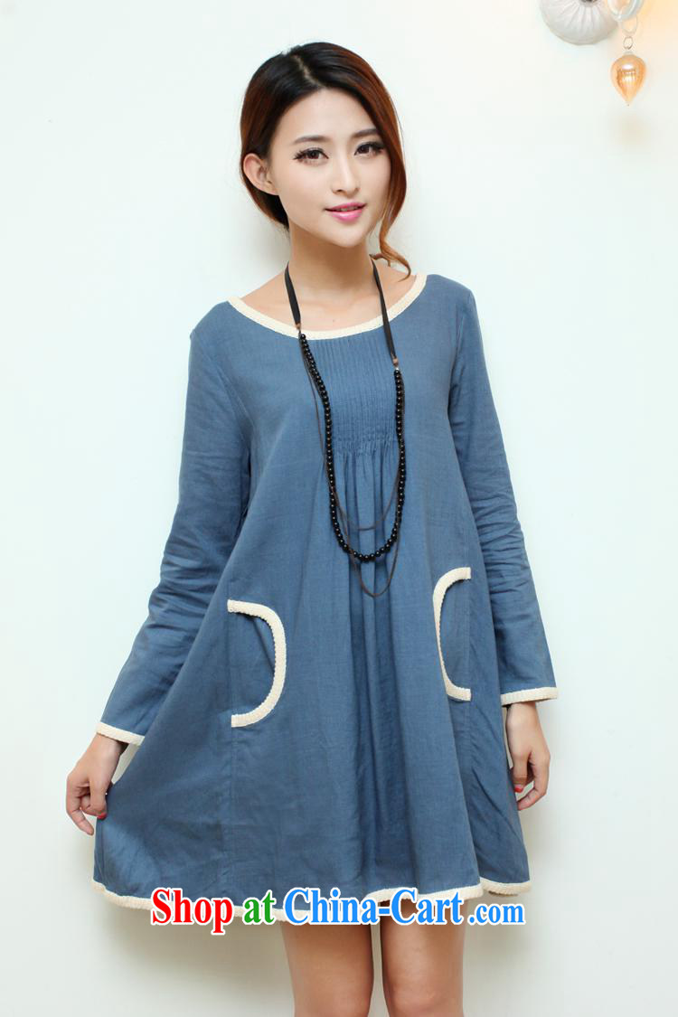 Ya-ting pregnant women who store the Korean version of the new, fresh and large, loose the long-sleeved cotton Ma pregnant women dress blue denim XL pictures, price, brand platters! Elections are good character, the national distribution, so why buy now enjoy more preferential! Health