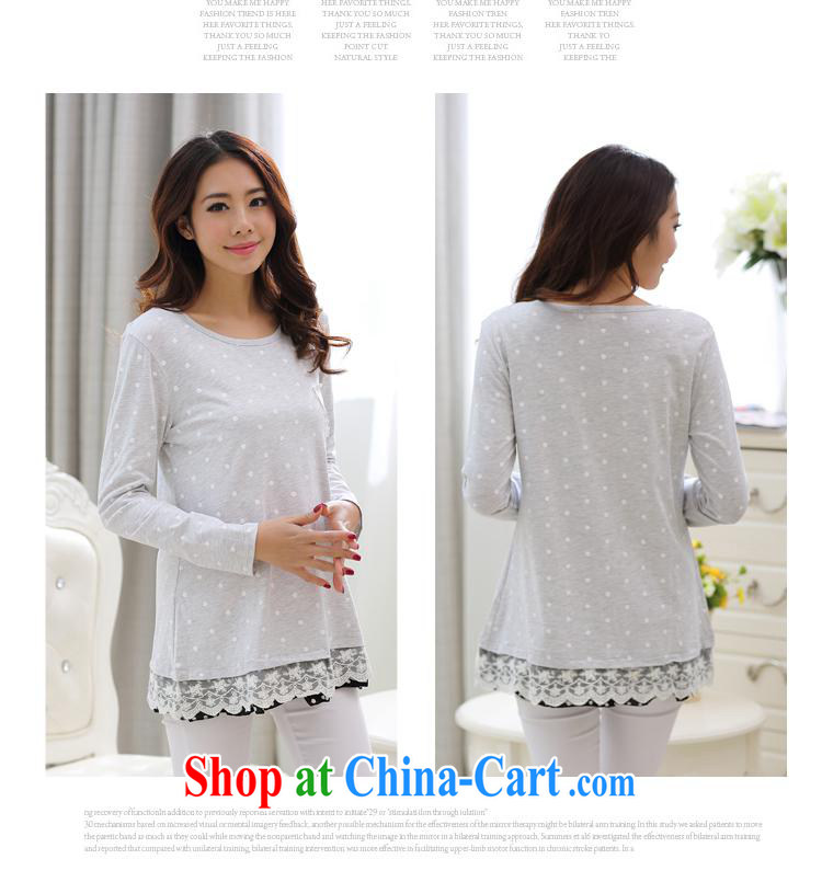 Ya-ting store 2015 pregnant women with spring loaded New Wave point stamp lace, with pregnant women dress pregnant women T-shirt light gray XL pictures, price, brand platters! Elections are good character, the national distribution, so why buy now enjoy more preferential! Health