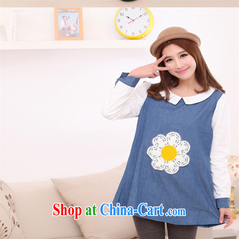 Ya-ting store pregnant women with autumn and the New Korean fashion pregnant women dresses Korean long-sleeved maternity dress picture color XL, blue rain bow, and, shopping on the Internet