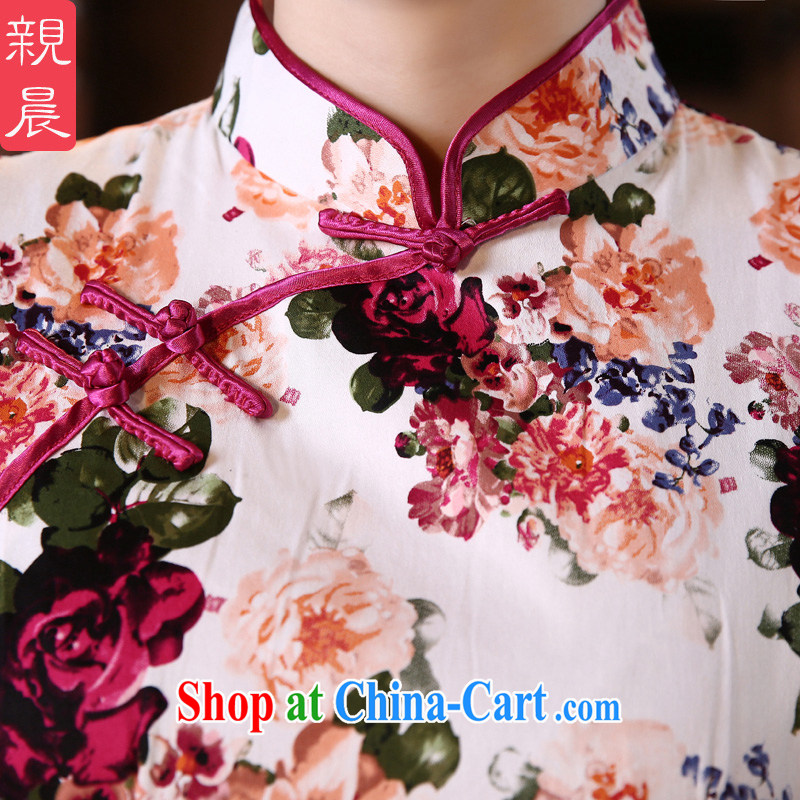 The pro-am 2015 as soon as possible new spring day retro beauty short, short-sleeved improved Stylish Girl cheongsam dress red XL - waist 77 cm, and the pro-am, shopping on the Internet