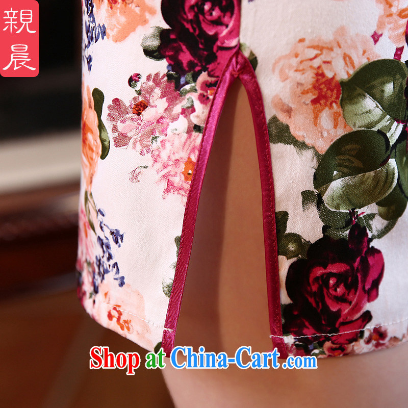 The pro-am 2015 as soon as possible new spring day retro beauty short, short-sleeved improved Stylish Girl cheongsam dress red XL - waist 77 cm, and the pro-am, shopping on the Internet