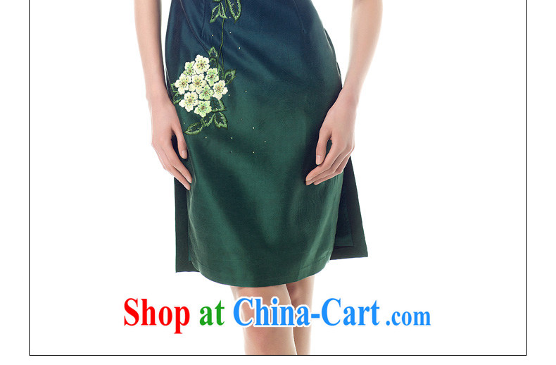 Wood is really the 2015 spring new ladies embroidered Silk Cheongsam dress stylish beauty dresses 21,822 14 dark green XXXL pictures, price, brand platters! Elections are good character, the national distribution, so why buy now enjoy more preferential! Health