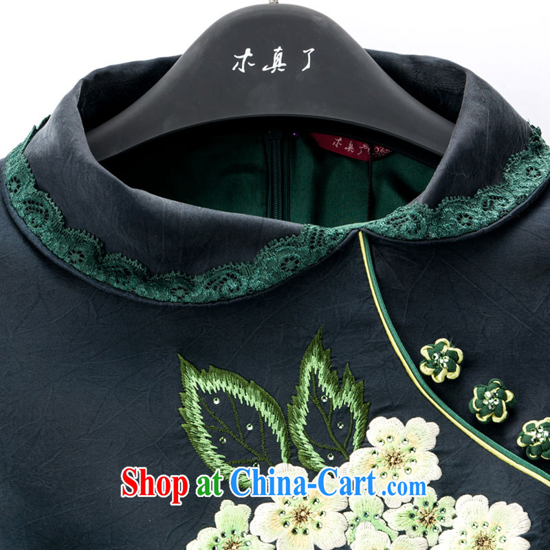 Wood is really the 2015 spring new dress embroidered Silk Cheongsam dress stylish beauty dresses 21,822 14 XXXL dark wood, really, and, shopping on the Internet