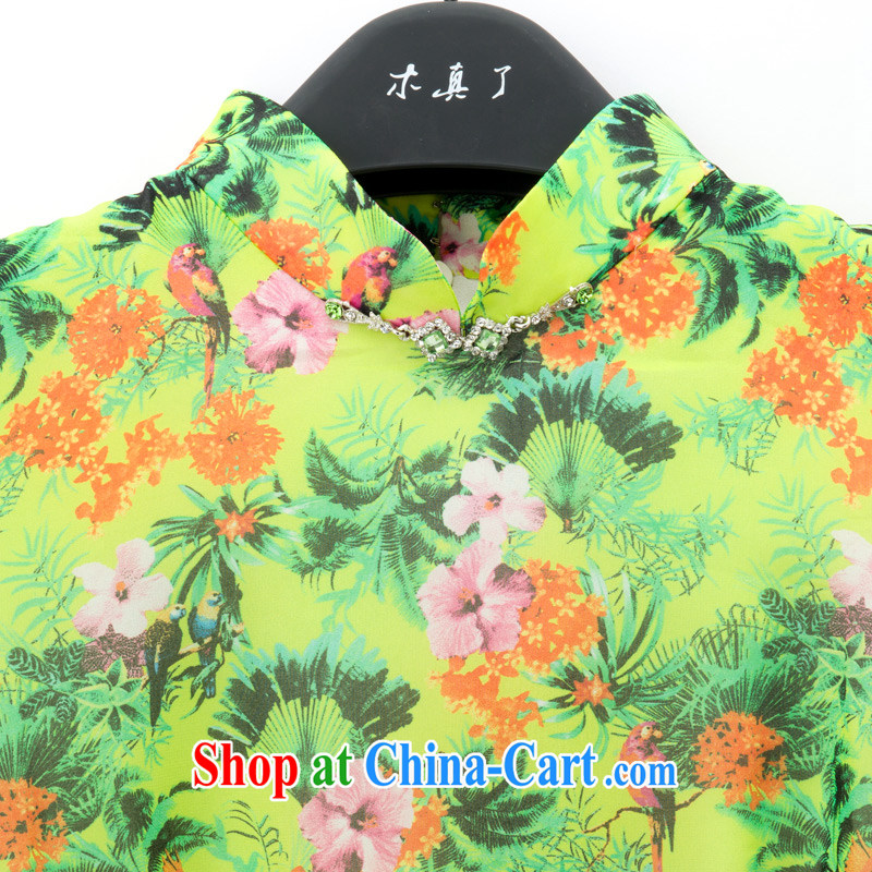 Wood is really the 2015 new Summer Snow-woven dresses Chinese improved cheongsam dress stylish beauty dresses 42,818 15 light green XL, wood really has, online shopping