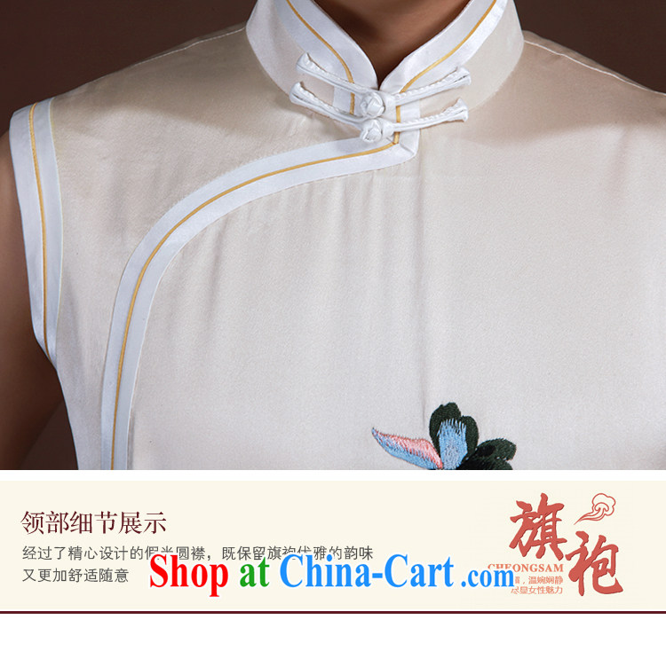 once and for all, long dresses, Retro high-end custom Chinese dinner dress light champagne silk embroidery cheongsam light champagne color tailored 25 Day Shipping pictures, price, brand platters! Elections are good character, the national distribution, so why buy now enjoy more preferential! Health