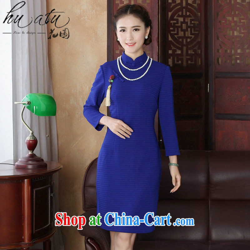 Take the spring loaded new female outfit, for Chinese improved grid cheongsam style beauty is a tight 9 sub-cuff outfit such as the color 3 XL