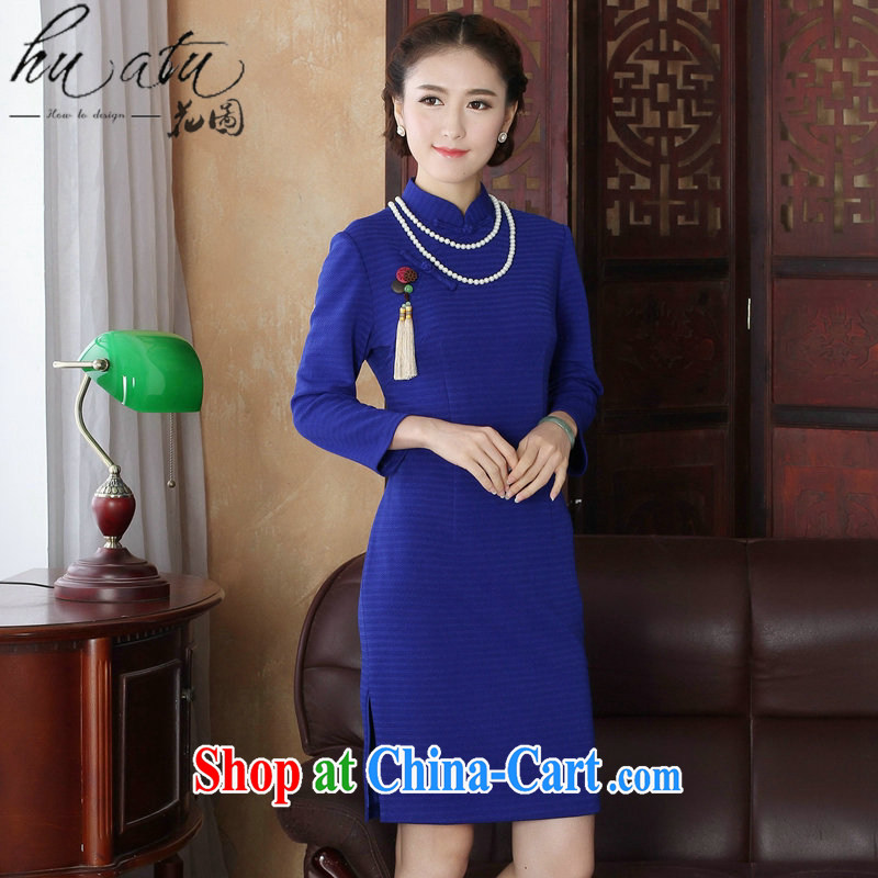 Take the spring loaded new female outfit, for Chinese improved grid cheongsam style beauty is a hard-pressed 9 sub-sleeved dresses shown in Figure 3XL, spend, and, on-line shopping