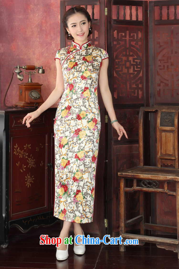spend the summer dresses girls retro silk banquet long robes, apply for a new, rich people spend long robes sauna Silk Cheongsam white saffron 2XL pictures, price, brand platters! Elections are good character, the national distribution, so why buy now enjoy more preferential! Health