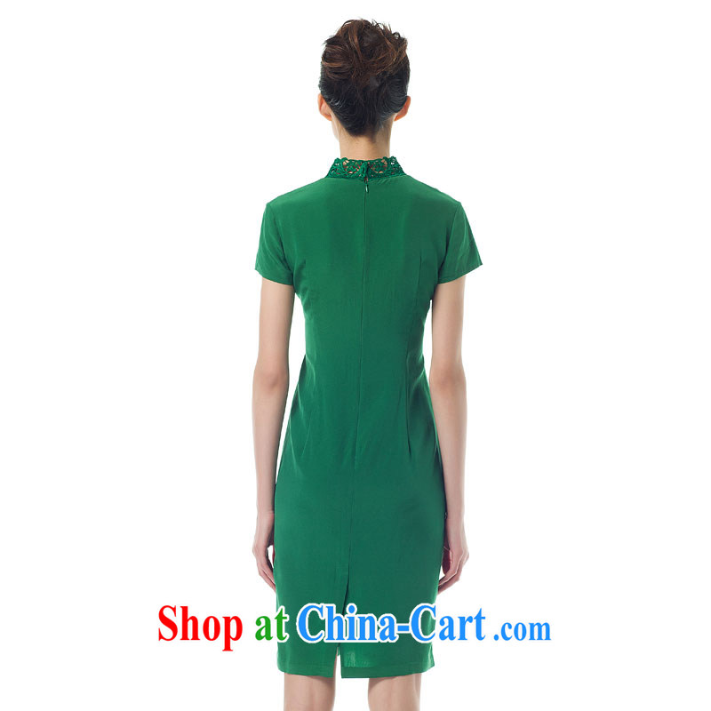 Wood is really the 2015 spring new embroidered short cheongsam dress lace dresses and stylish beauty dresses 42,872 14 dark green XXL (A), wood really was, online shopping