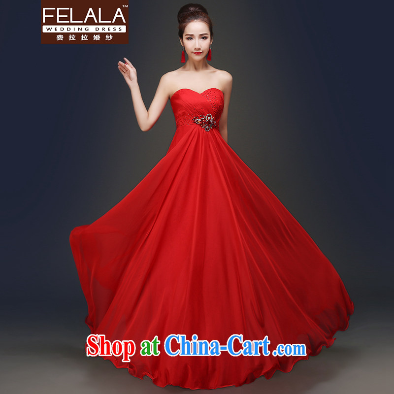 Ferrara 2015 spring and summer new stylish erase chest bridal toast clothing dress high waist, pregnant women dress red XL Suzhou shipping