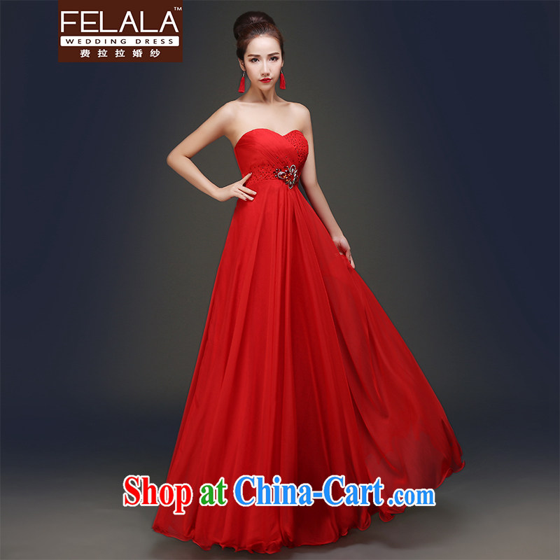 Ferrara 2015 spring and summer new stylish and wiped his chest bridal toast clothing dress high waist, pregnant women dress red XL Suzhou shipping, La wedding (FELALA), and, on-line shopping