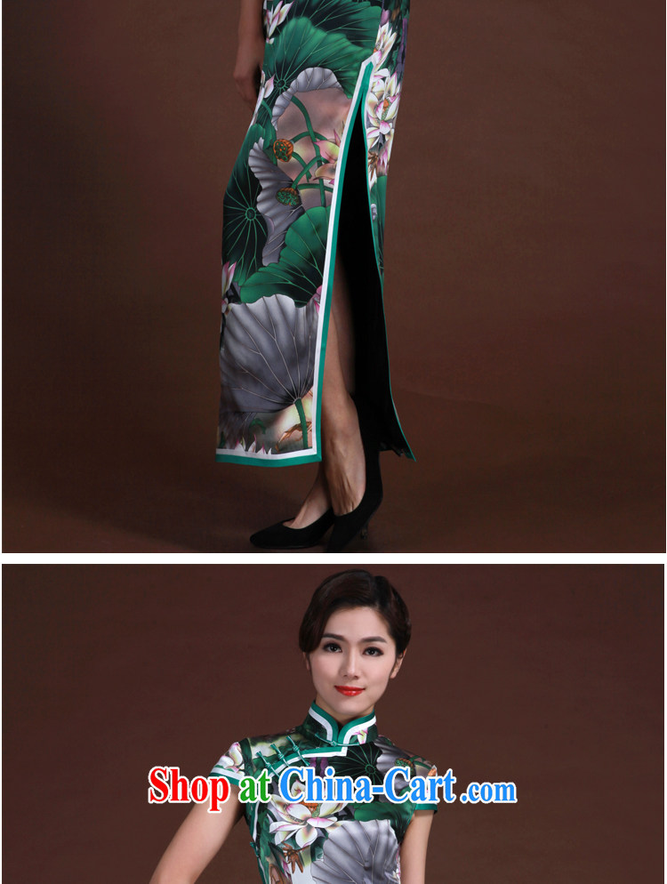 once and for all, spring 2015 new dresses high-end custom original green lotus heavy silk long cheongsam green tailored 10 Day Shipping pictures, price, brand platters! Elections are good character, the national distribution, so why buy now enjoy more preferential! Health