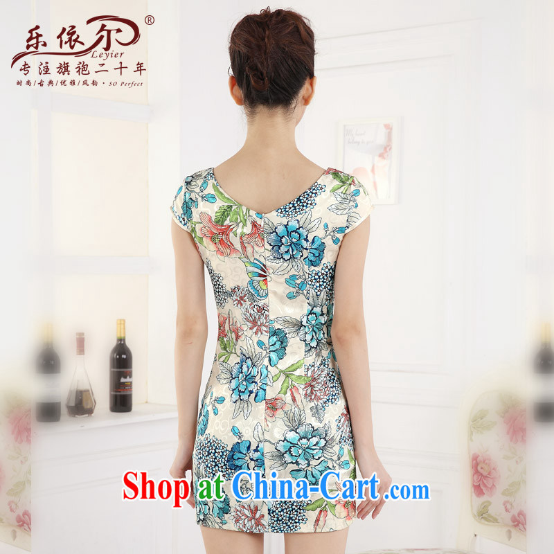 And, according to 2015 spring new short cheongsam dress girls retro stamp improved embroidery flower girl dresses daily green M, in accordance with (leyier), online shopping