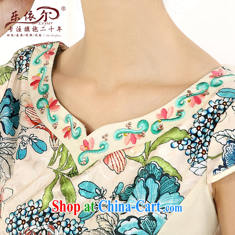 And, according to 2015 spring new short cheongsam dress girls retro stamp improved embroidery flower girl dresses daily green M, in accordance with (leyier), online shopping