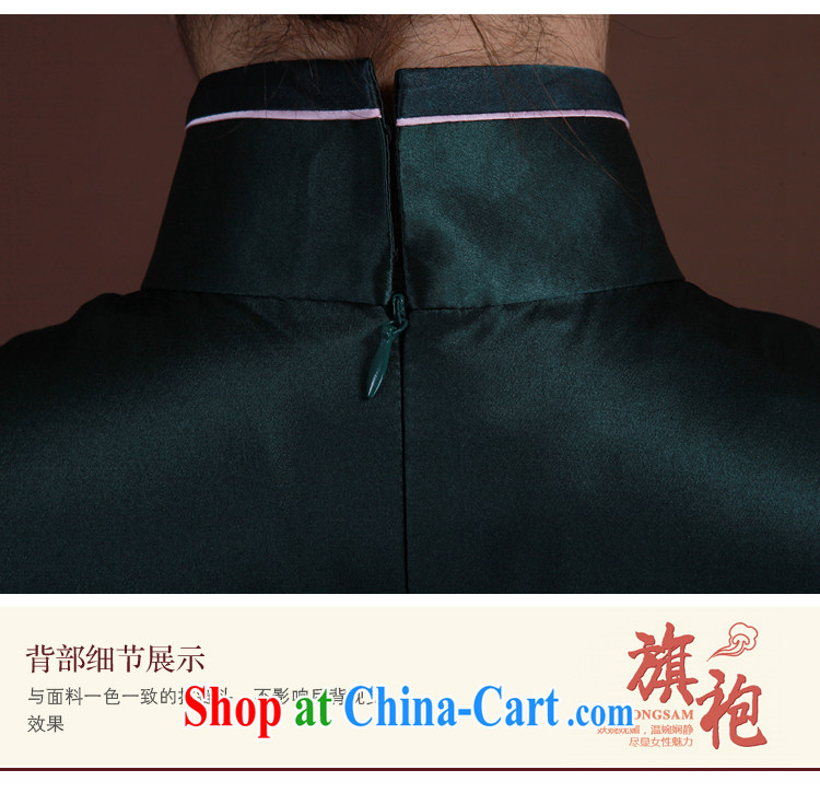 once and for all, dark green hand embroidery cheongsam heavy silk short cheongsam retro elegant Chinese style clothing high-end a dark tailored 20 Day Shipping pictures, price, brand platters! Elections are good character, the national distribution, so why buy now enjoy more preferential! Health