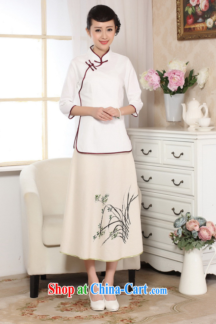 And Jing Ge female Tang Women's clothes summer clothes, for a tight hand-painted cotton the Chinese Han-female improved white 2XL pictures, price, brand platters! Elections are good character, the national distribution, so why buy now enjoy more preferential! Health