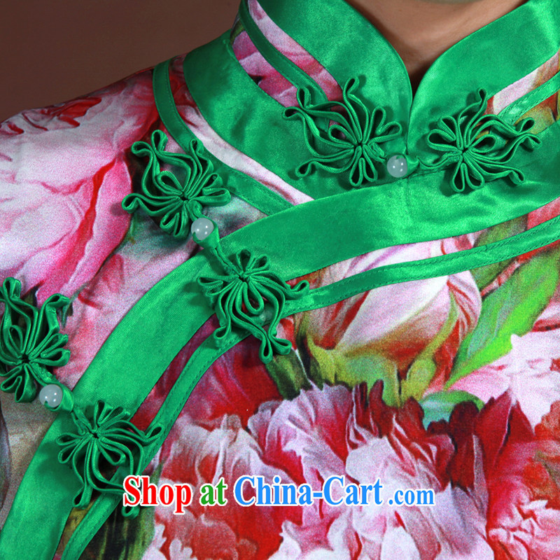 once and for all, high-end manual custom cheongsam dress antique Chinese Dress spring silk painting dresses long suit tailored 10 Day Shipping, once and for all (EFU), and, on-line shopping