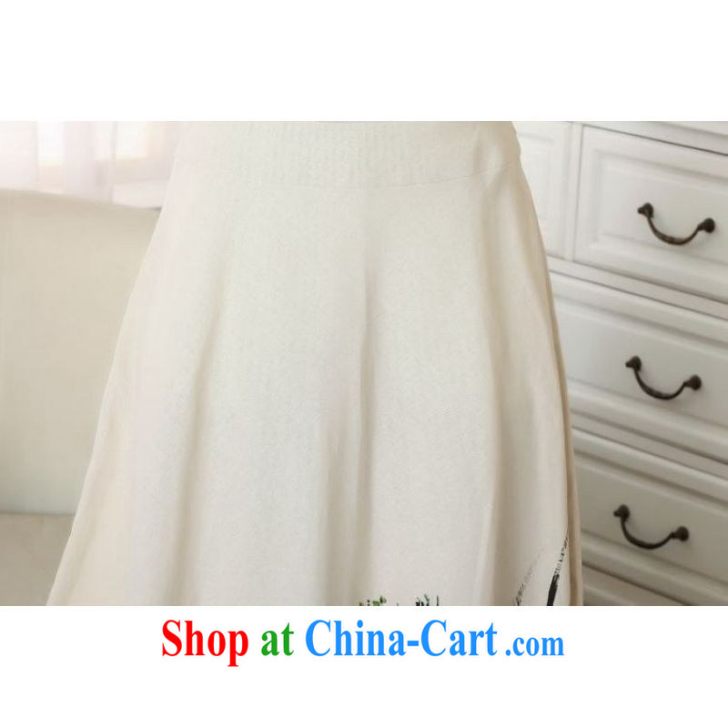 And Jing Ge female body skirt summer ground 100 ethnic wind cotton Ma hand-painted ladies' skirts P 0011 picture color XL, Jing Ge, shopping on the Internet