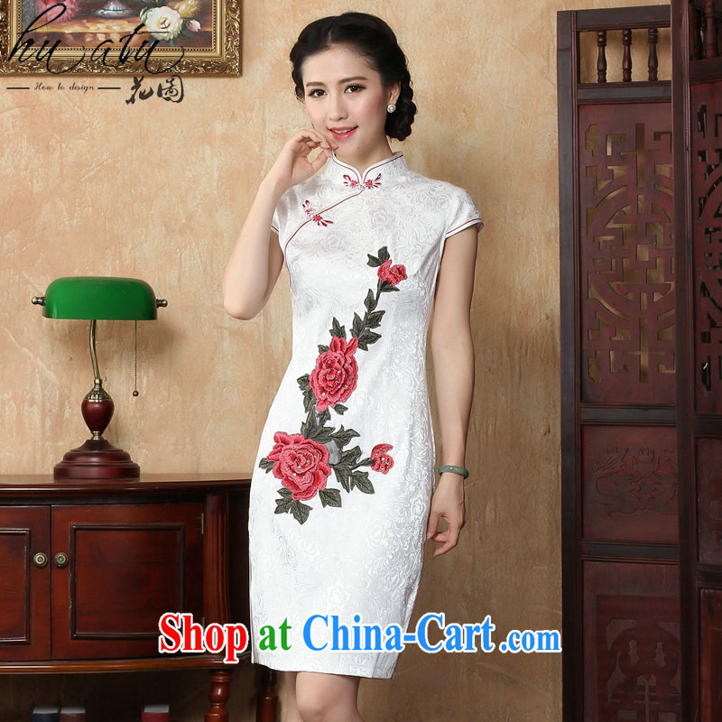 Take the Chinese wind summer new embroidered Chinese, for improved cheongsam dress female graphics thin a tight cheongsam dress as shown color XL, spend figure, and, shopping on the Internet