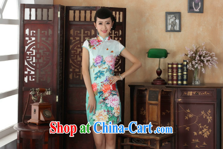 spend the summer with new female temperament Chinese qipao Chinese graphics thin beauty is hard, stamp duty for short cheongsam picture color 2 XL pictures, price, brand platters! Elections are good character, the national distribution, so why buy now enjoy more preferential! Health