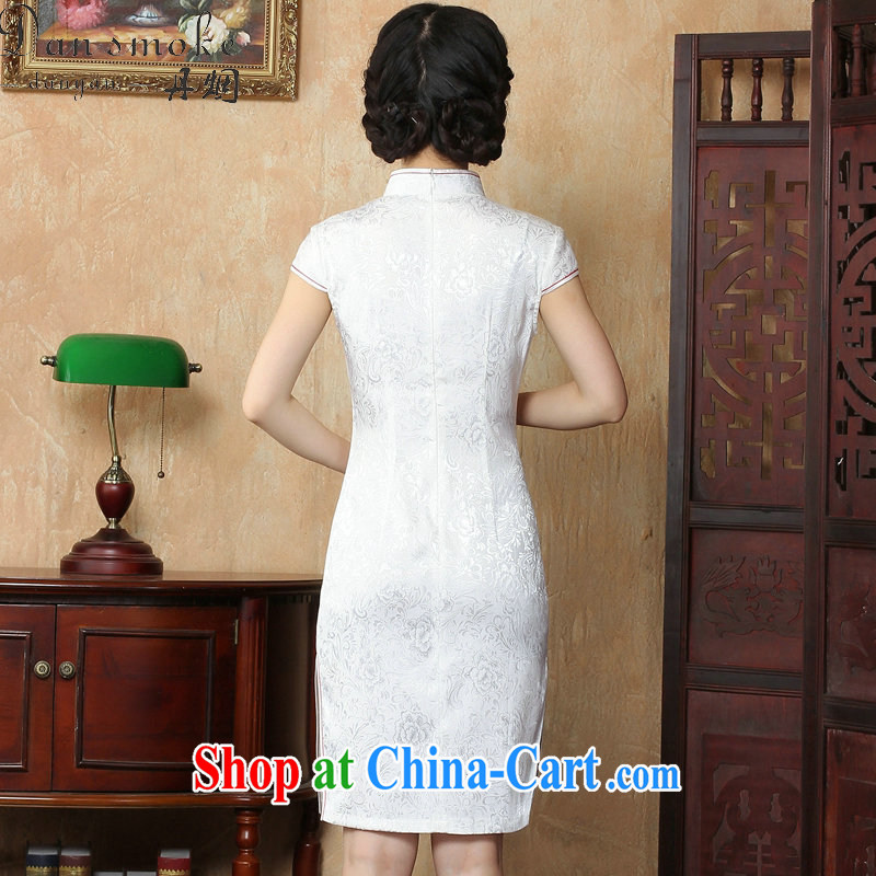 Bin Laden smoke China wind summer new embroidered Chinese, for improved cheongsam dress female graphics thin a tight cheongsam dress as shown color L, Bin Laden smoke, shopping on the Internet