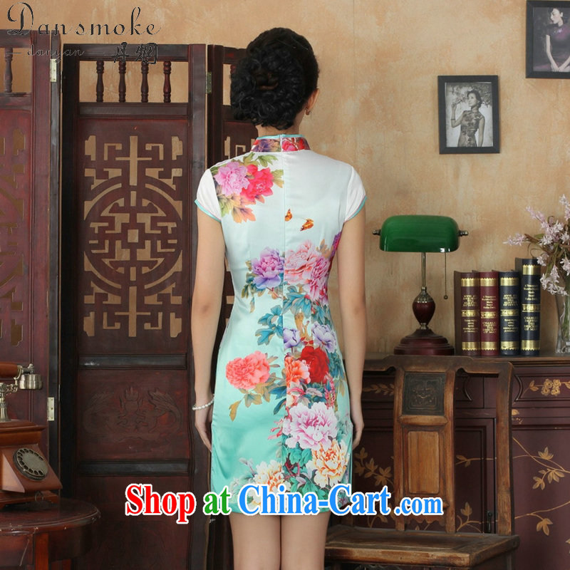 Dan smoke summer new female temperament Chinese qipao Chinese graphics thin beauty is hard-pressed for the stamp short cheongsam picture color 2 XL, Bin Laden smoke, shopping on the Internet