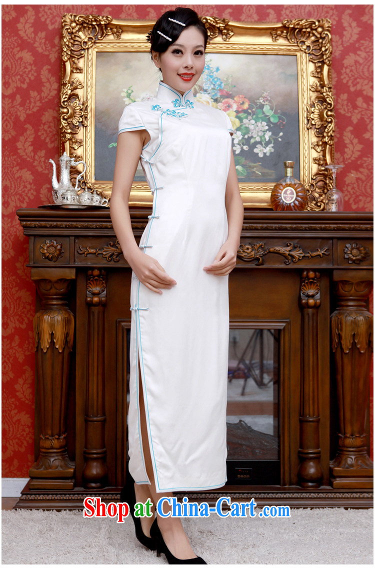once and for all, heavy Silk Cheongsam dress, long dresses, summer stars, with improved cheongsam qipao retro female white tailored 10 Day Shipping pictures, price, brand platters! Elections are good character, the national distribution, so why buy now enjoy more preferential! Health