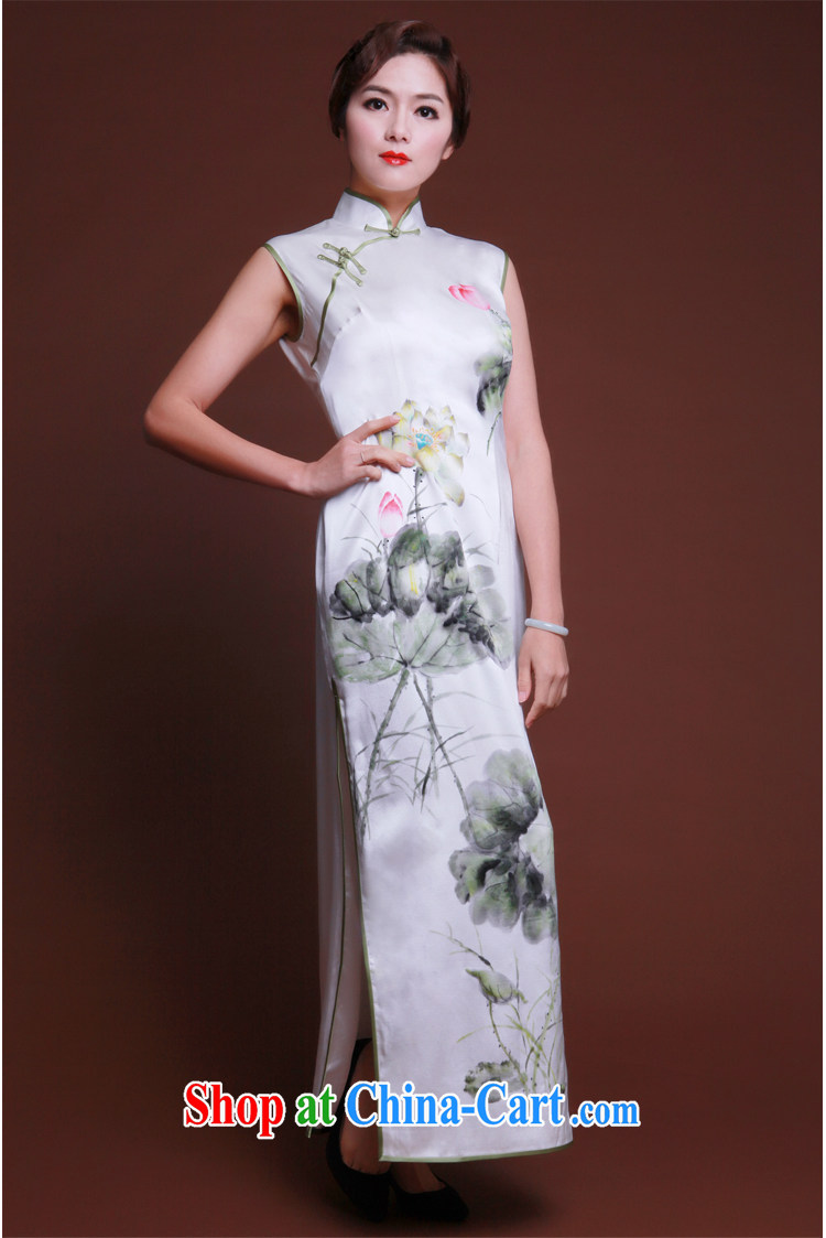 once and for all, new, hand painted dresses heavy silk hand made long dresses, dinner Chinese Dress Chinese style white tailored 20 Day Shipping pictures, price, brand platters! Elections are good character, the national distribution, so why buy now enjoy more preferential! Health