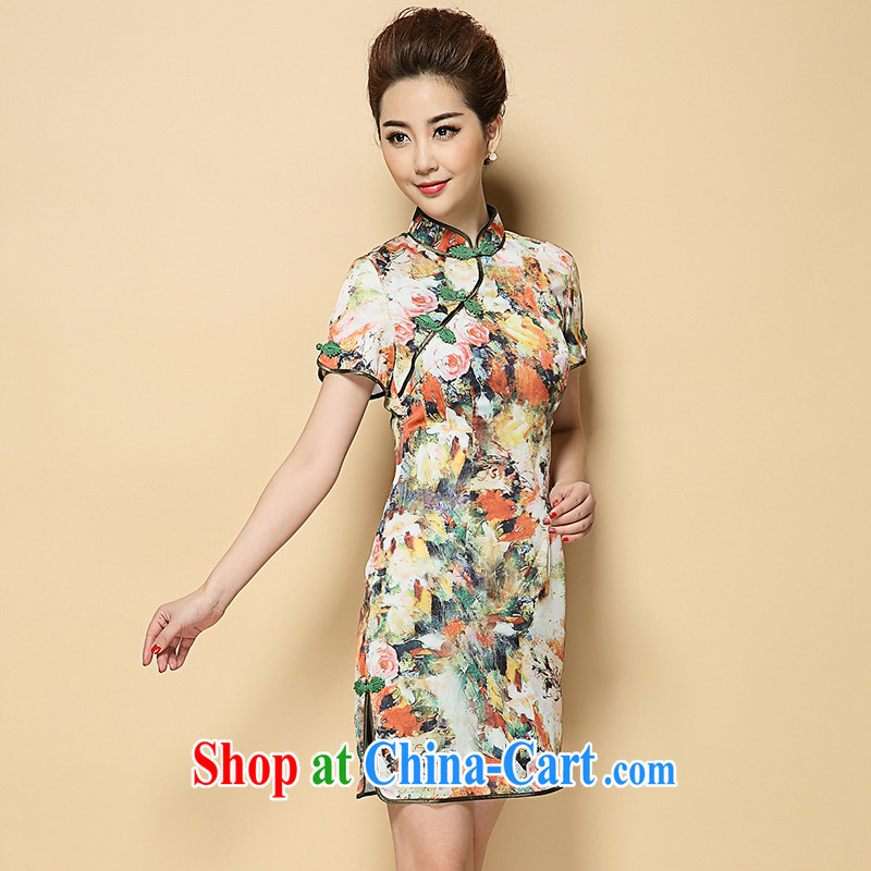 Tea Yuen in accordance with the spring and the new, Retro, for dresses skirts improved stylish summer Chinese beauty, elegant floral dresses, older women with Chinese XL suit, Tomei Yuen Bouygues (WORDEYIGE), and, on-line shopping