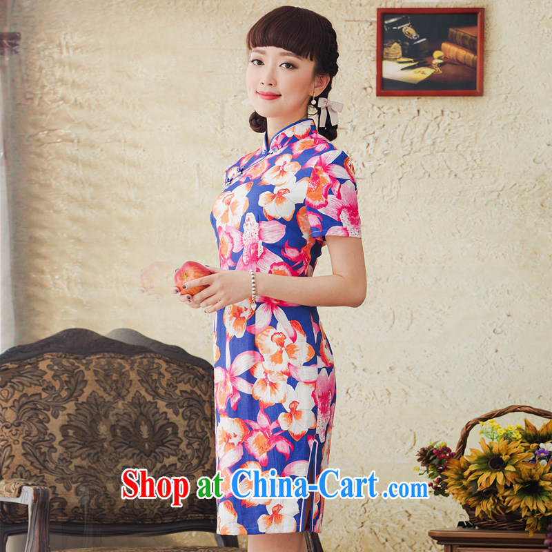 once and for all your proverbial hero flower Chinese stamp duty cheongsam dress improved stylish 2015 spring and summer new retro cheongsam dress scarlet 2XL, fatally jealous once and for all, and on-line shopping