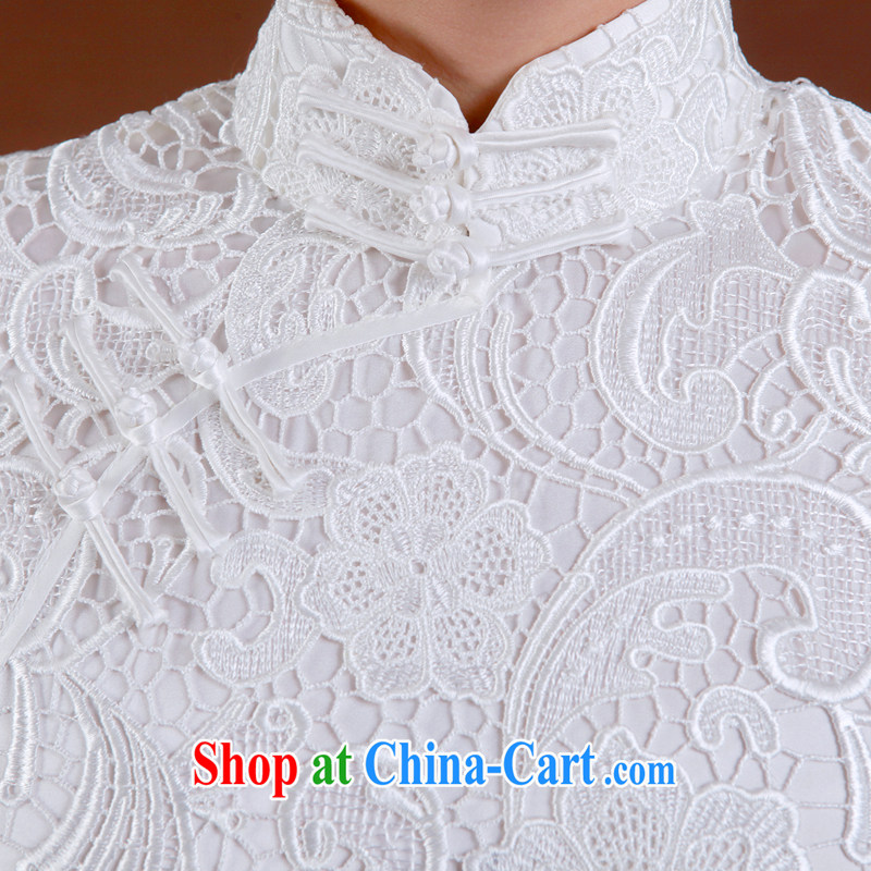 once and for all, white lace cheongsam dress improved cheongsam dress small short, marriage beauty dresses advanced custom white tailored 10 Day Shipping, once and for all and well (EFU), shopping on the Internet