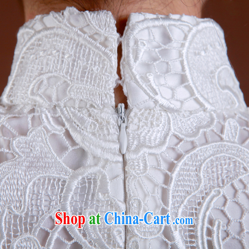 once and for all, white lace cheongsam dress improved cheongsam dress small short, marriage beauty dresses advanced custom white tailored 10 Day Shipping, once and for all and well (EFU), shopping on the Internet