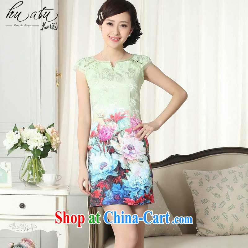 spend the summer new female elegance Chinese qipao with stamp duty improved graphics thin beauty short dresses such as the color 2 XL, figure, and, on-line shopping