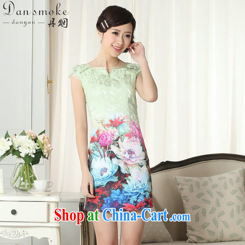 Dan smoke summer new female elegance Chinese qipao with stamp duty improved graphics thin beauty short dresses such as the color 2 XL