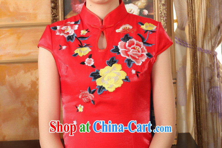 spend the summer dresses Women's clothes, Chinese collar embroidery cheongsam dress beauty graphics thin elegant bridal dresses long dresses red 2 XL pictures, price, brand platters! Elections are good character, the national distribution, so why buy now enjoy more preferential! Health