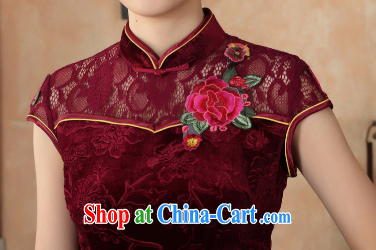 spend the summer dresses new female Chinese Chinese improved the collar lace cheongsam dress daily video thin embroidered short cheongsam - B purple 2 XL pictures, price, brand platters! Elections are good character, the national distribution, so why buy now enjoy more preferential! Health