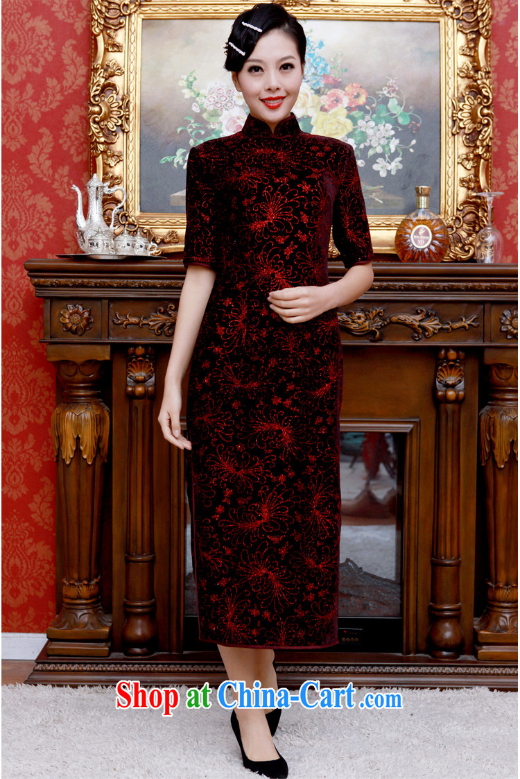 once and for all, Spring and Autumn and new outfit with her mother-in-law is really plush robes dinner China wind dress high-end custom dark red tailored 10 Day Shipping pictures, price, brand platters! Elections are good character, the national distribution, so why buy now enjoy more preferential! Health
