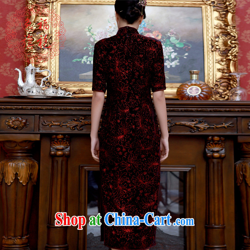once and for all, Spring and Autumn and new outfit with her mother-in-law is really plush robes dinner China wind dress high-end custom dark red tailored 10 Day Shipping, once and for all (EFU), and, on-line shopping