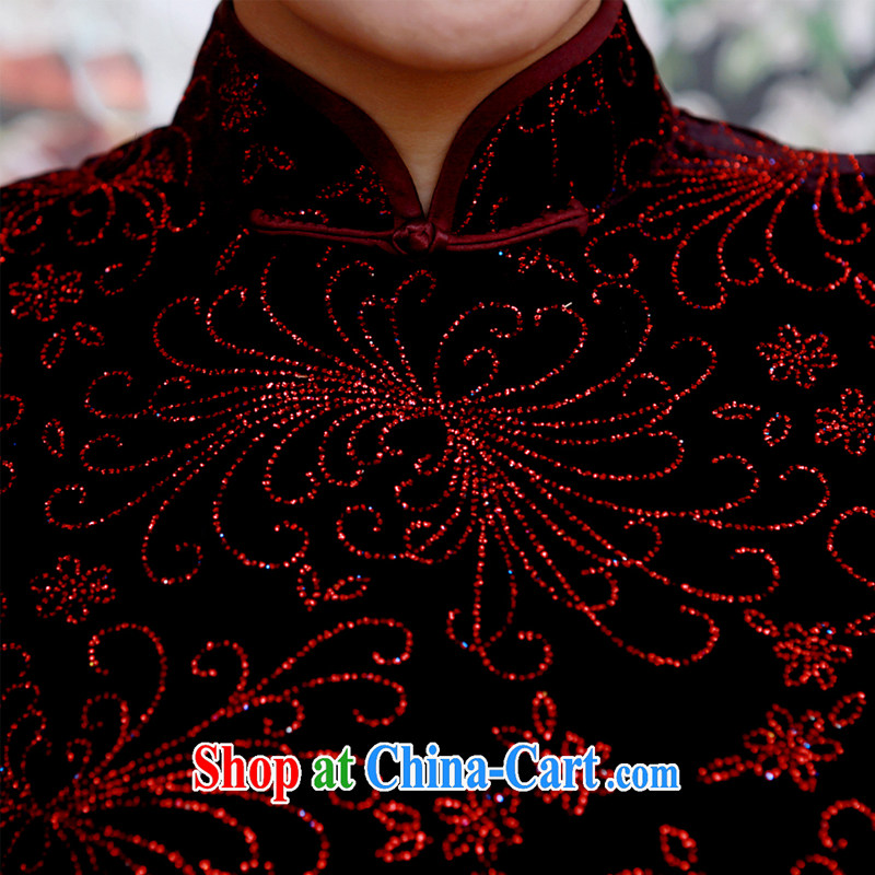 once and for all, Spring and Autumn and new outfit with her mother-in-law is really plush robes dinner China wind dress high-end custom dark red tailored 10 Day Shipping, once and for all (EFU), and, on-line shopping