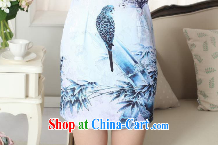 spend the summer dresses Women's clothes lady stylish jacquard cotton cultivating short cheongsam dress Chinese new improved cheongsam dress figure-color 2 XL pictures, price, brand platters! Elections are good character, the national distribution, so why buy now enjoy more preferential! Health