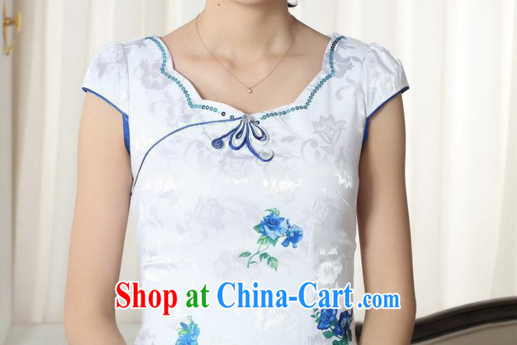 Bin Laden smoke summer dresses Women's clothes lady stylish jacquard cotton cultivating short cheongsam dress Chinese New improved cheongsam dress figure-color 2 XL pictures, price, brand platters! Elections are good character, the national distribution, so why buy now enjoy more preferential! Health
