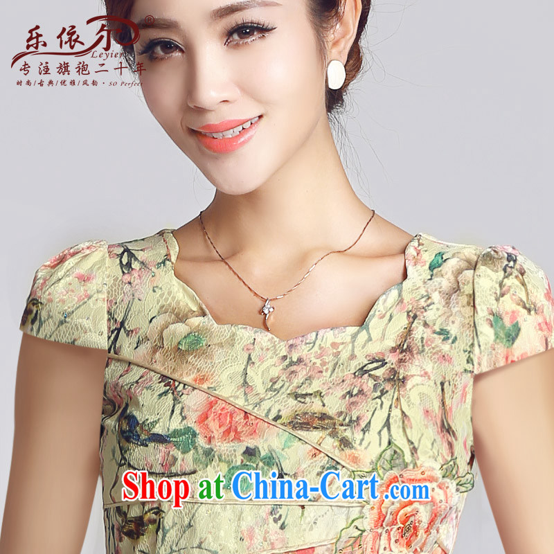 And, in accordance with 2015 new improved lady dresses retro embroidery take short cheongsam dress daily video thin package and blue L, and, in accordance with (leyier), online shopping