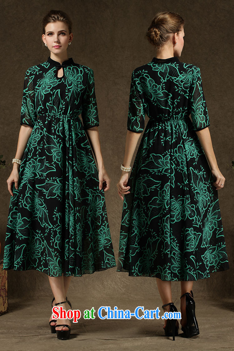 Clearly, her 2015 new real-time a lady fall and winter improved cheongsam, large retro skirt Ethnic Wind dress green XL pictures, price, brand platters! Elections are good character, the national distribution, so why buy now enjoy more preferential! Health