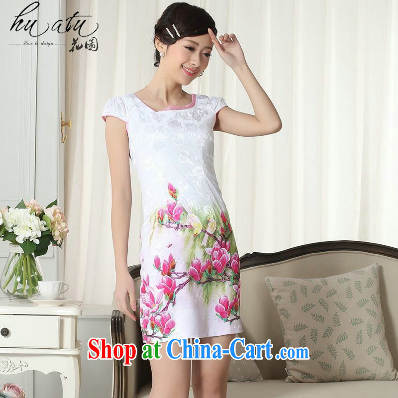 spend the summer new female elegance Chinese qipao improved graphics thin short beauty round-collar flower figure short dresses such as the color 2 XL, spend figure, shopping on the Internet