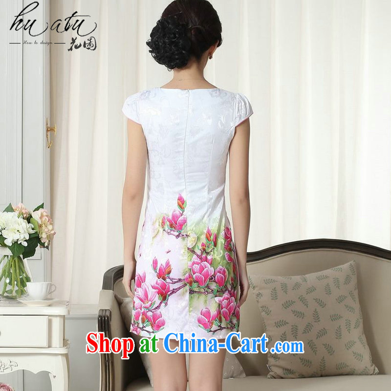 spend the summer new female elegance Chinese qipao improved graphics thin short beauty round-collar flower figure short dresses such as the color 2 XL, spend figure, shopping on the Internet