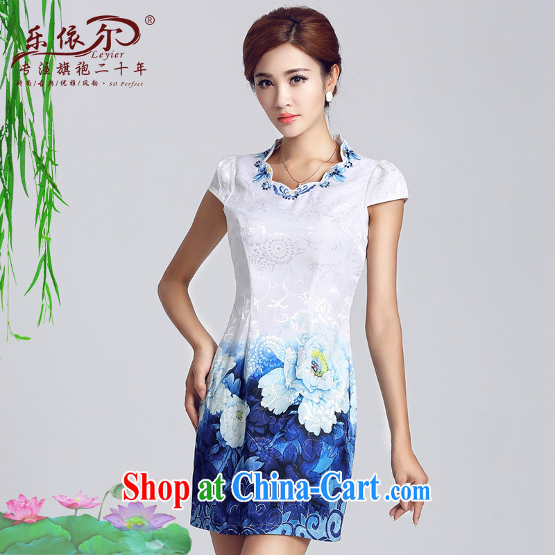 And, in accordance with classical stamp lady dresses retro embroidery flowers daily cultivating short cheongsam 2015 improved square-cut white XXL, in accordance with (leyier), and, on-line shopping