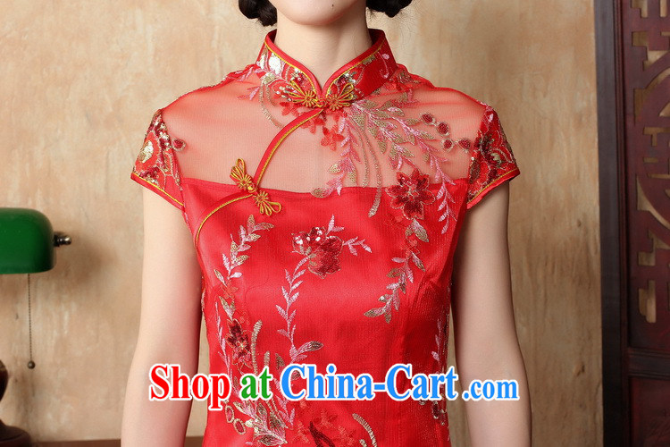 Dan smoke new summer improved female cheongsam dress fashion style retro Chinese lace daily short cheongsam dress, blue 3 XL pictures, price, brand platters! Elections are good character, the national distribution, so why buy now enjoy more preferential! Health