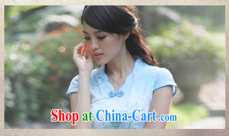 Clearly, improved her Stylish retro dresses 2015 new cheongsam dress dresses summer dresses blue XL pictures, price, brand platters! Elections are good character, the national distribution, so why buy now enjoy more preferential! Health