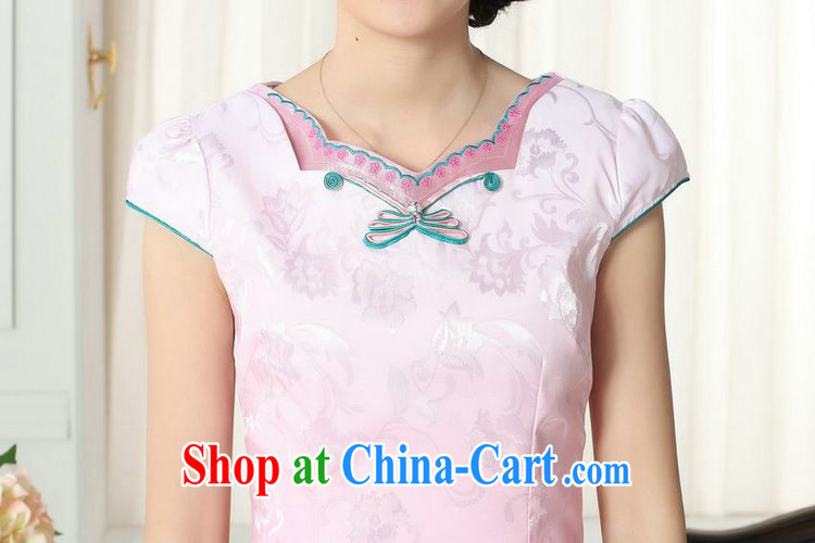 Dan smoke summer new female elegance Chinese cheongsam beauty improved graphics thin stamp pink short cheongsam as color 2XL pictures, price, brand platters! Elections are good character, the national distribution, so why buy now enjoy more preferential! Health
