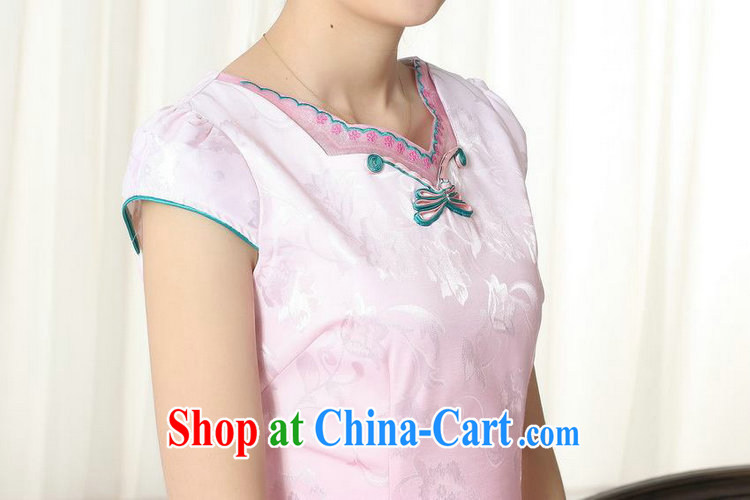 spend the summer new female elegance Chinese cheongsam beauty improved graphics thin stamp pink short cheongsam figure color 2 XL pictures, price, brand platters! Elections are good character, the national distribution, so why buy now enjoy more preferential! Health